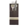 Bestecktaschen "Stripes" schwarz/creme, 20 x 8,5 cm, inkl. farbiger Serviette 33 x 33 cm 2-lag. - Bild 1 thumbnail