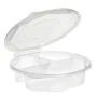 Menüboxen mit Klappdeckeln 800 ml, PP 3-geteilt 21,5 x 21,5 cm transparent 8-eckig - Bild 1 thumbnail