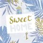 Servietten, 3-lagig 1/4-Falz 33 x 33 cm blau "Sweet Home" - Bild 1 thumbnail