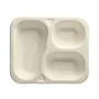 Siegelschalen aus Zuckerrohr, 3-geteilt, 925 ml, 21,2 x 25 cm weiss - Bild 1 thumbnail