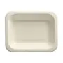 Siegelschalen aus Zuckerrohr, ungeteilt, 900 ml, 18,5 x 23,5 cm, weiss - Bild 1 thumbnail