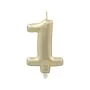 Zahlenkerze mit Halter 7 cm gold "1" - Bild 1 thumbnail