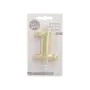 Zahlenkerze mit Halter 7 cm gold "1" - Bild 2 thumbnail