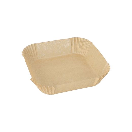 Backpapierzuschnitte für Heißluftfritteusen, 16 x 16 cm x 4,5 cm braun - Bild 1
