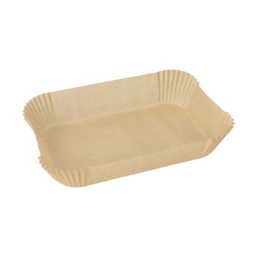 Backpapierzuschnitte für Heißluftfritteusen, 22 x 14 cm x 4,5 cm braun - Bild 1