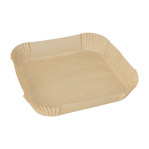 Backpapierzuschnitte für Heißluftfritteusen, 23 x 23 cm x 4,5 cm braun - Bild 1
