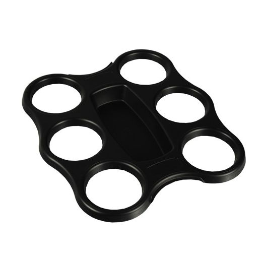Becher-Trays, PS 22,4 x 24,4 x 2,4 schwarz für 6 Becher 1