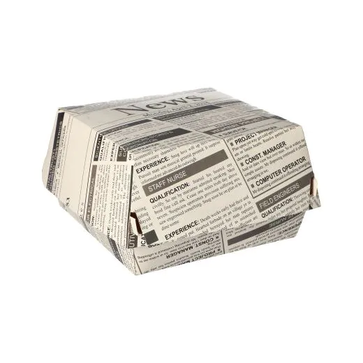 Burger Boxen aus Pappe 12,5 x 12,5 cm "Newsprint" groß - Bild 3