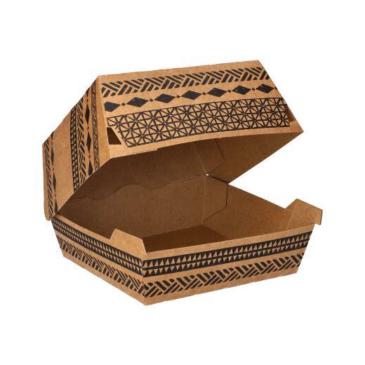 Burgerboxen "Maori",  5,9 x 14,8 x 13,2 cm, braun - Bild 1