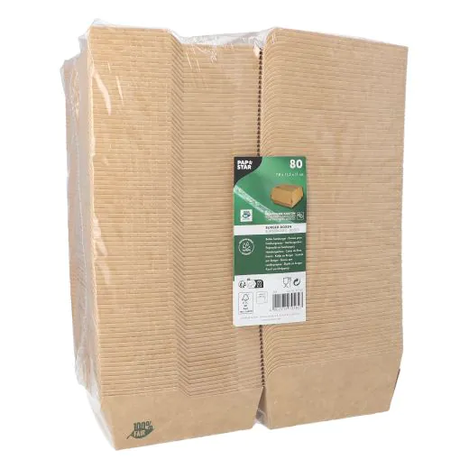 Burgerboxen, Pappe "pure" 12,5 x 12,5 cm braun "100% Fair" groß - Bild 3