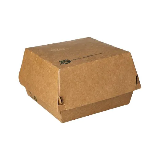 Burgerboxen, Pappe "pure" 12,5 x 12,5 cm braun "100% Fair" groß - Bild 4