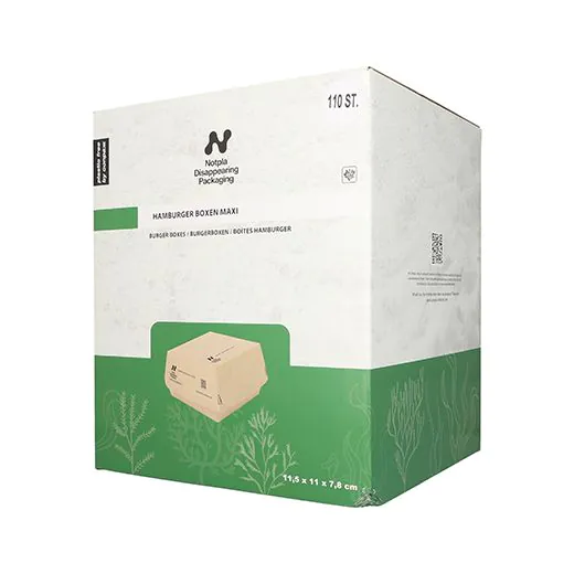 Burgerboxen, Pappe "NOTPLA" 12,5 x 12,5 cm - Bild 3