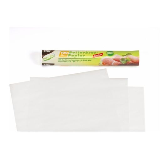 Butterbrotpapier 25 x 30 cm weiss 1