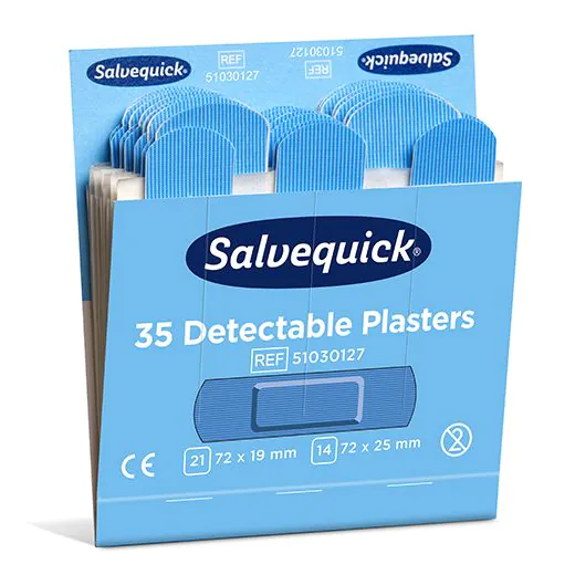 "Cederroth" Salvequick Detectable Pflaster, blau, Refill - Bild 1 "Cederroth" Salvequick Detectable Pflaster, blau, Refill - Bild 1