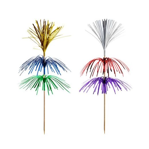 Cocktail-Palme 18 cm farbig sortiert "Feuerwerk" 3-lagig - Bild 1