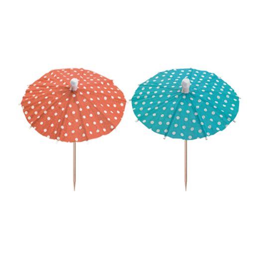Cocktailschirmchen 10 cm farbig sortiert "Eisschirmchen Dots" - Bild 1
