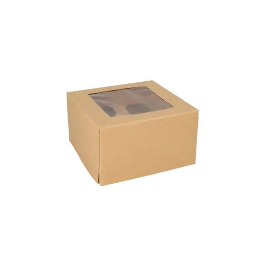 Cup-Cake Kartons eckig 10 cm x 17,5 cm x 17,5 cm mit Sichtfenster aus PLA - Bild 3