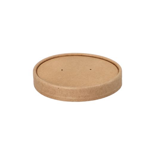 Deckel für Suppenbecher To Go, Pappe "pure", Ø 9,8 cm, braun - Bild 1