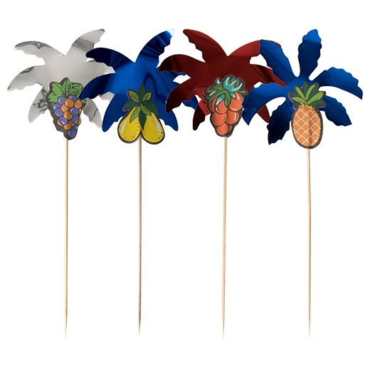 Partypicker 19,5 cm farbig sortiert "Palmblätter" 1