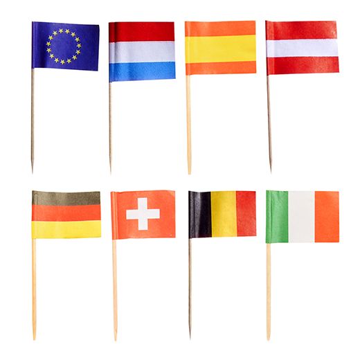 Partypicker, Flaggen 8 cm "Nationen" 1