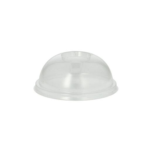 Dom-Deckel, PLA "pure" rund Ø 9,5 cm · 4,5 cm glasklar mit Lochung 1