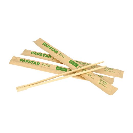 Essstäbchen aus Bambus, 23 cm, einzeln verpackt  1