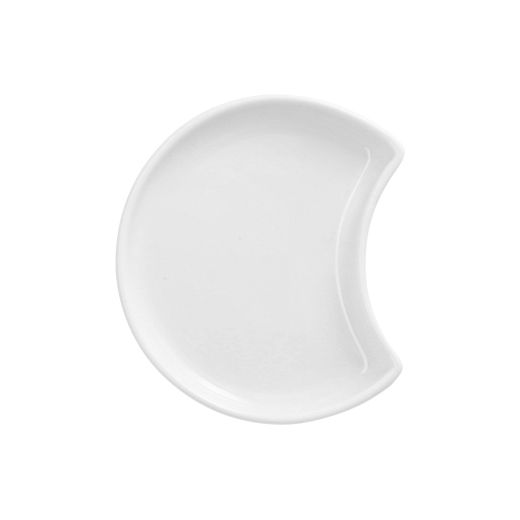 Finferfood-Teller aus Porzellan, Halbmond Ø 9 cm · 1,2 cm weiss "Ano" - Bild 1