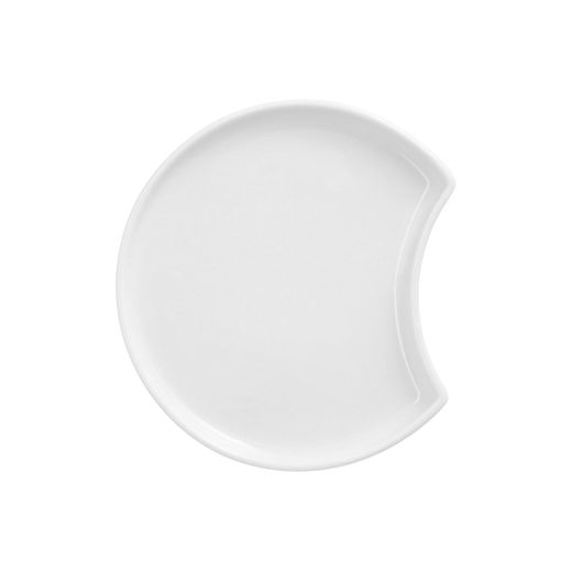 Fingerfood-Teller aus Porzellan, Halbmond Ø 12 cm · 1,2 cm weiss "Ano" - Bild 1