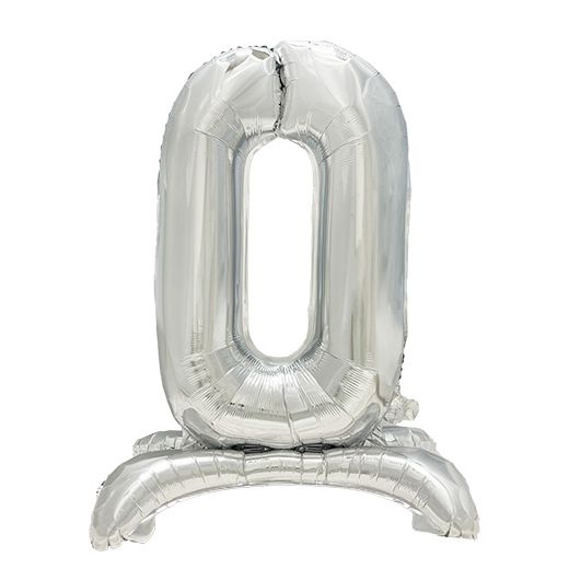 Folienluftballon 73 cm silber "0" stehend - Bild 1