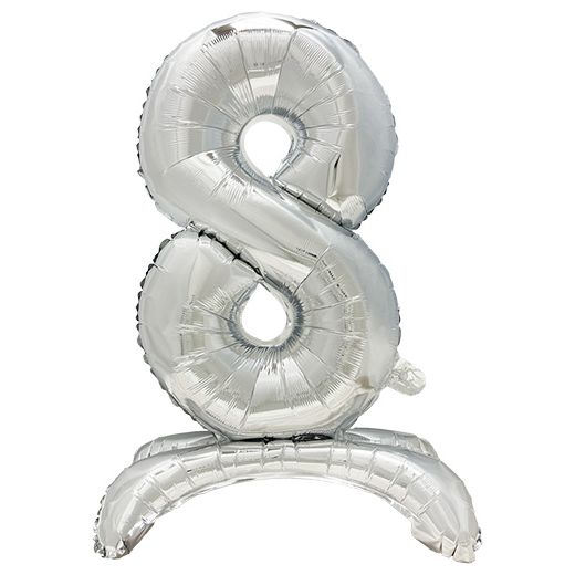 Folienluftballon 73 cm silber "8" stehend - Bild 1
