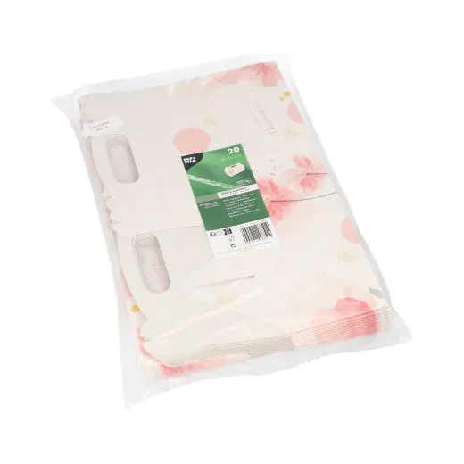 Gebäckschachteln, Pappe eckig 20 x 13 x 9 cm rosé mit Tragegriff - Bild 2