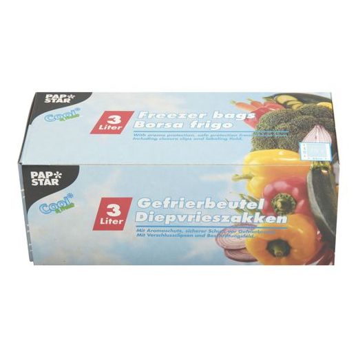 Gefrierbeutel, LLDPE 3 l 32 x 25 cm transparent in Faltschachtel 1