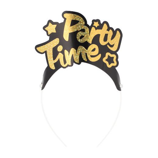 Haarreifen schwarz/gold ""Party Time" "Metallic"" - Bild 1