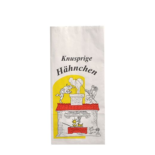 Hähnchenbeutel, Papier mit Alu-Einlage 24 x 10,5 x 6 cm "Max & Moritz" 1/2 1