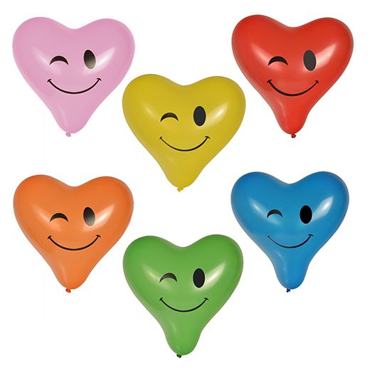 Herzluftballons Ø 28 cm farbig sortiert "Heart - Blinky" large - Bild 1