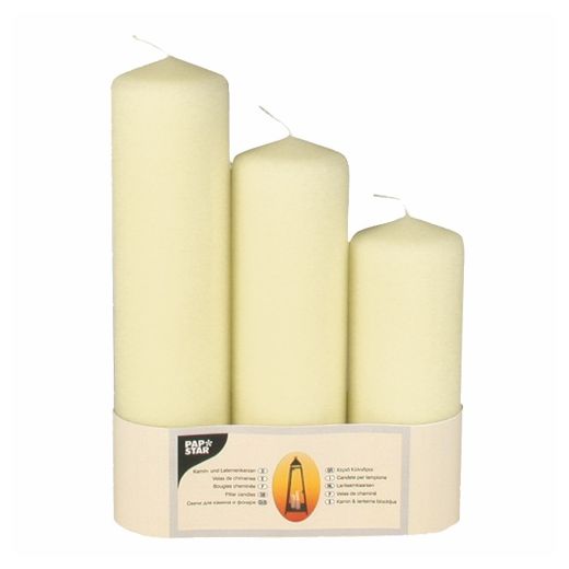Kaminkerzen / Laternenkerzen Ø 70 mm elfenbein 1