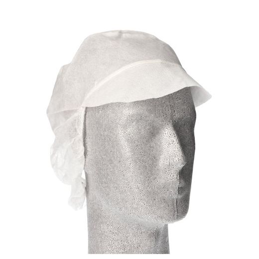 Kappen mit Schirm und Haarnetz, Vlies Ø 30 cm weiss - Bild 1
