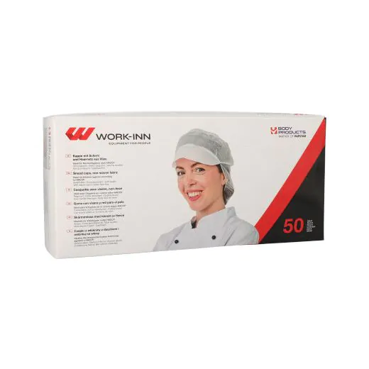 Kappen mit Schirm und Haarnetz, Vlies Ø 30 cm weiss - Bild 2