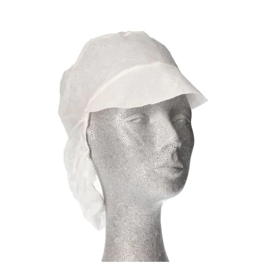 Kappen mit Schirm und Haarnetz, Vlies Ø 30 cm weiss - Bild 3