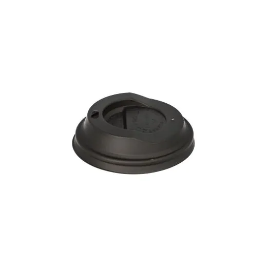 Kompostierbarer Deckel für Kaffeebecher ToGo "pure", Ø 8 cm schwarz - Bild 1