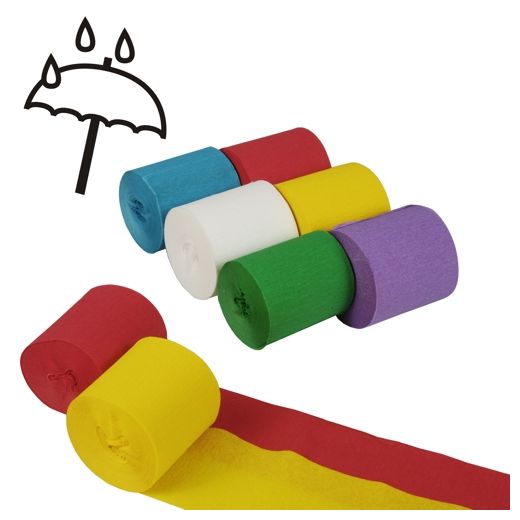 Kreppbänder 10 m x 5 cm farbig sortiert wasserfest 1