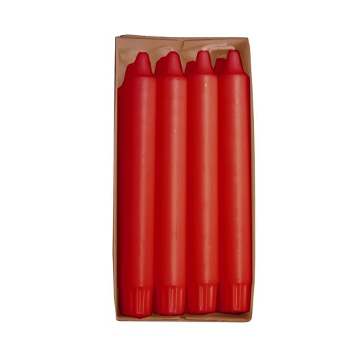 Kronkerzen Ø 2,4 cm · 20 cm rot aus 100 % Stearin - Bild 1