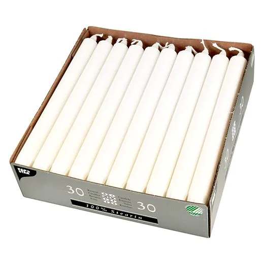 Kronkerzen weiss Ø 2,3 cm · 24 cm aus 100 % Stearin - Bild 2