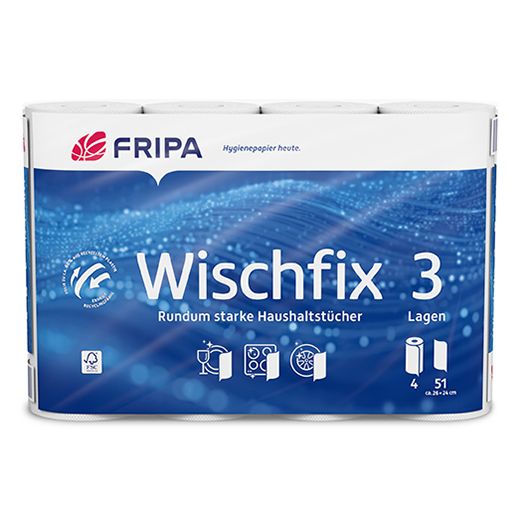 Küchenrollen 3-lagig, "Wischfix" weiß, 51 Blatt pro Rolle - Bild 1 Küchenrollen 3-lagig, "Wischfix" weiß, 51 Blatt pro Rolle - Bild 1