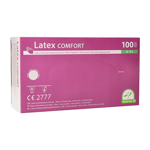 Latexhandschuhe, puderfrei, natur, Größe L, "Medi-Inn®", "Comfort" - Bild 1