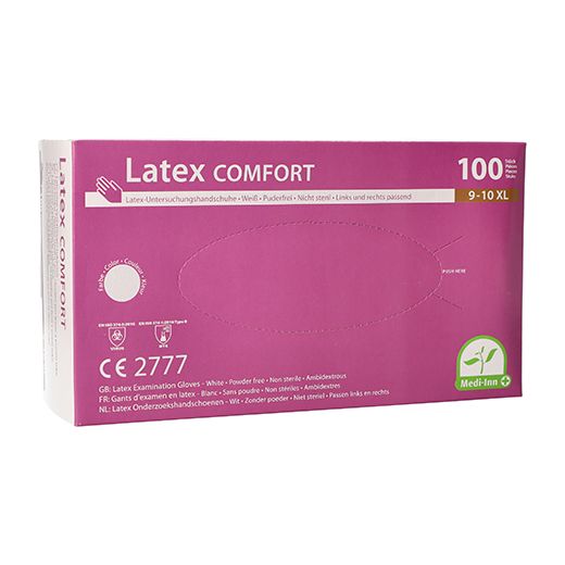 Latexhandschuhe, puderfrei, natur, Größe XL, "Medi-Inn®", "Comfort" - Bild 1