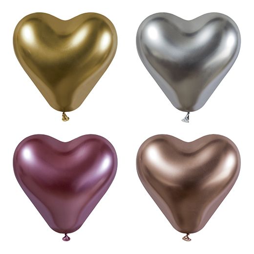 Luftballons Ø 28 cm farbig sortiert "Glossy Heart" - Bild 1