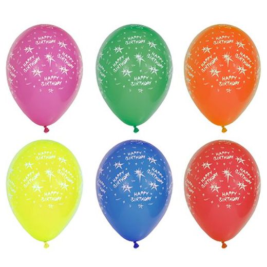Luftballons Ø 29 cm farbig sortiert "Happy Birthday" - Bild 1