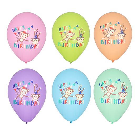 Luftballons Ø 29 cm farbig sortiert "Monkey Birthday" - Bild 1