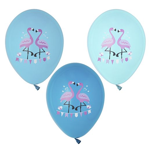 Luftballons mit Flamingo-Muster Ø 29 cm farbig sortiert "Flamingo" - Bild 1